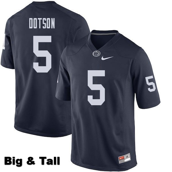 NCAA Nike Men's Penn State Nittany Lions Jahan Dotson #5 College Football Authentic Big & Tall Navy Stitched Jersey ZWV6398SY